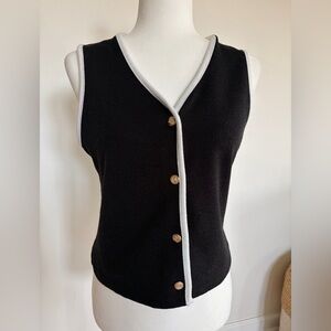 Bailey/44 Black Sleeveless Vest with White Trim